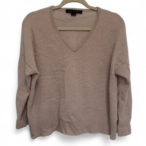Skull Cashmere Tan Beige V Neck Cashmere Sweater Size Large